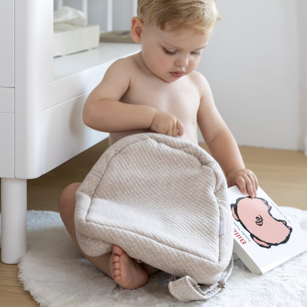 Rugzak in losange + strik Camel