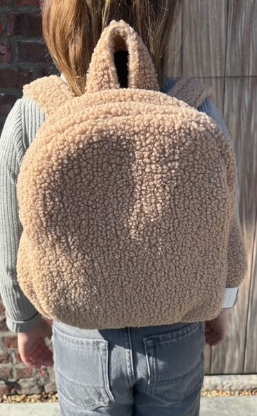 Rugzak in losange + strik Teddy camel