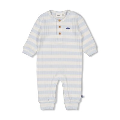Babypakje rib met streep - Blue Ocean Blauw
