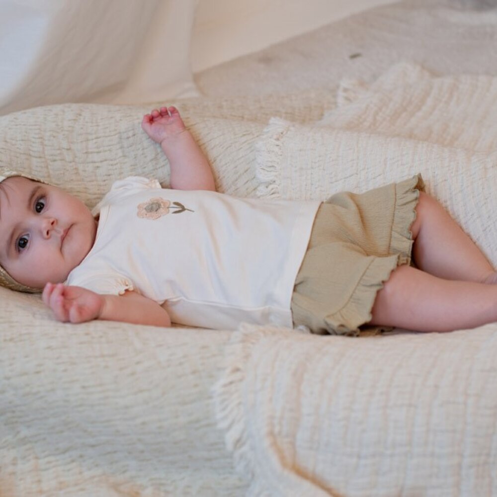 Short crinkle ruches AOP - Let Your Dreams Blossom Groen Short crinkle ruches AOP - Let Your Dreams Blossom Groen