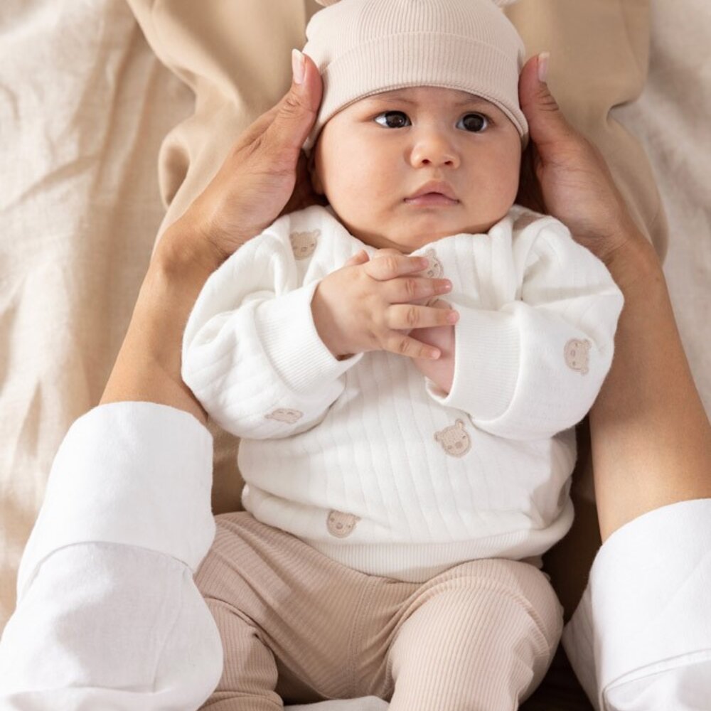 Sweater AO embroidery - Honey Bear Offwhite