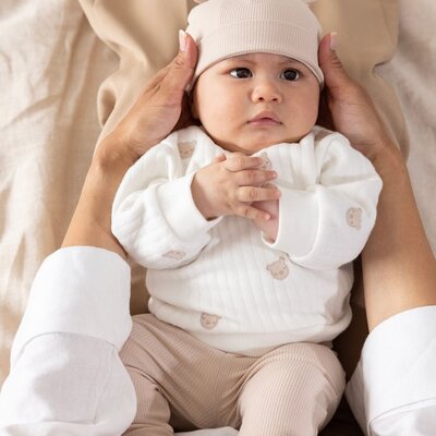 Sweater AO embroidery - Honey Bear Offwhite