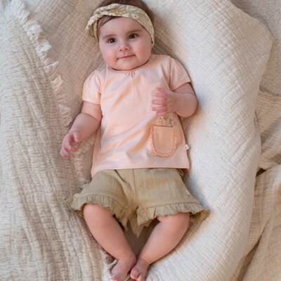 Short crinkle ruches AOP - Let Your Dreams Blossom Groen Short crinkle ruches AOP - Let Your Dreams Blossom Groen