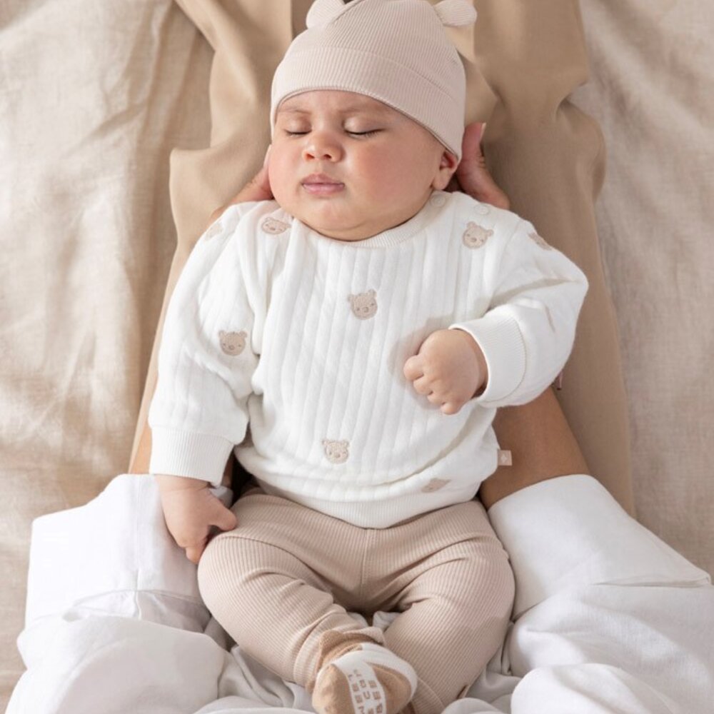 Sweater AO embroidery - Honey Bear Offwhite