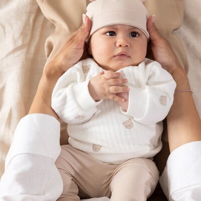 Sweater AO embroidery - Honey Bear Offwhite