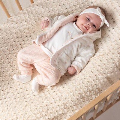 Broek pointelle rib - Delicate Flower l.Roze