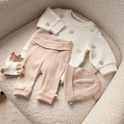 Sweater AO embroidery - Honey Bear Offwhite