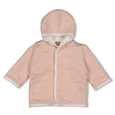 Omkeerbaar jasje met capuchon AOP - Delicate Flowe Offwhite