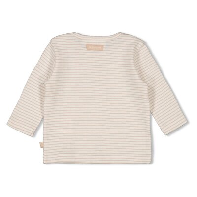 Longsleeve rib met streep - Honey Bear Zand