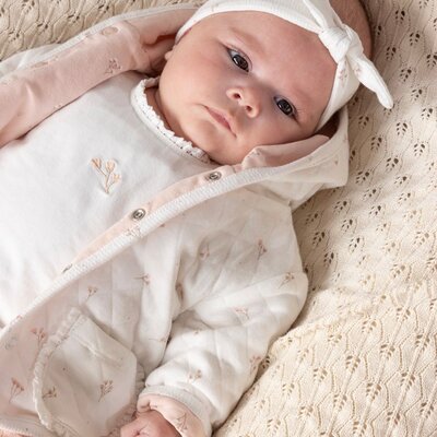 Haarband crinkle AOP - Delicate Flower Offwhite