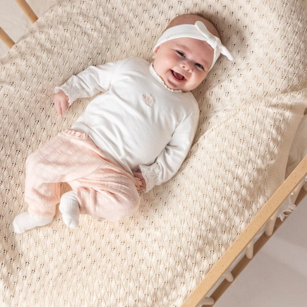 Broek pointelle rib - Delicate Flower l.Roze