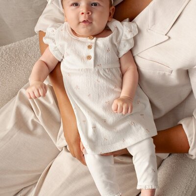 Haarband crinkle AOP - Delicate Flower Offwhite