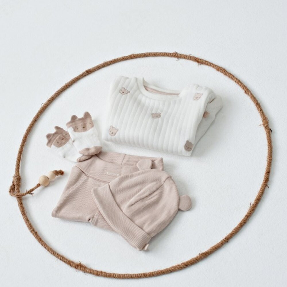 Sweater AO embroidery - Honey Bear Offwhite