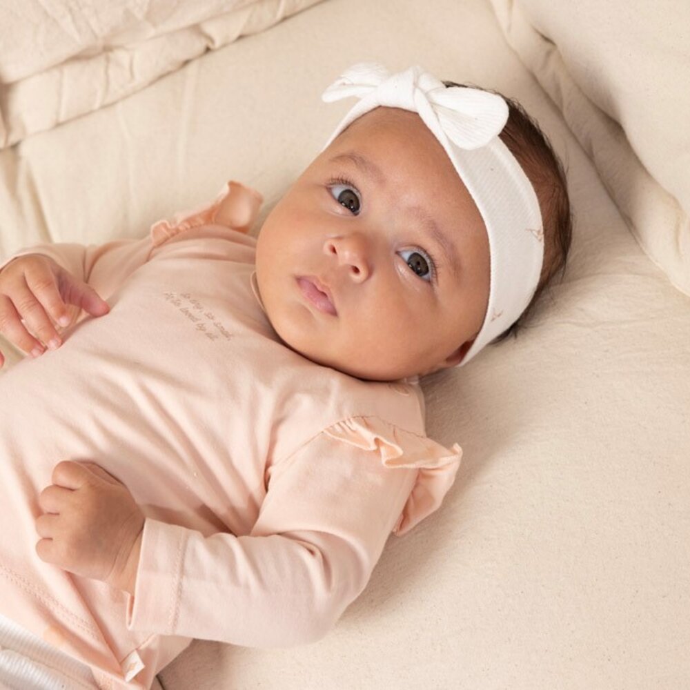 Haarband crinkle AOP - Delicate Flower Offwhite