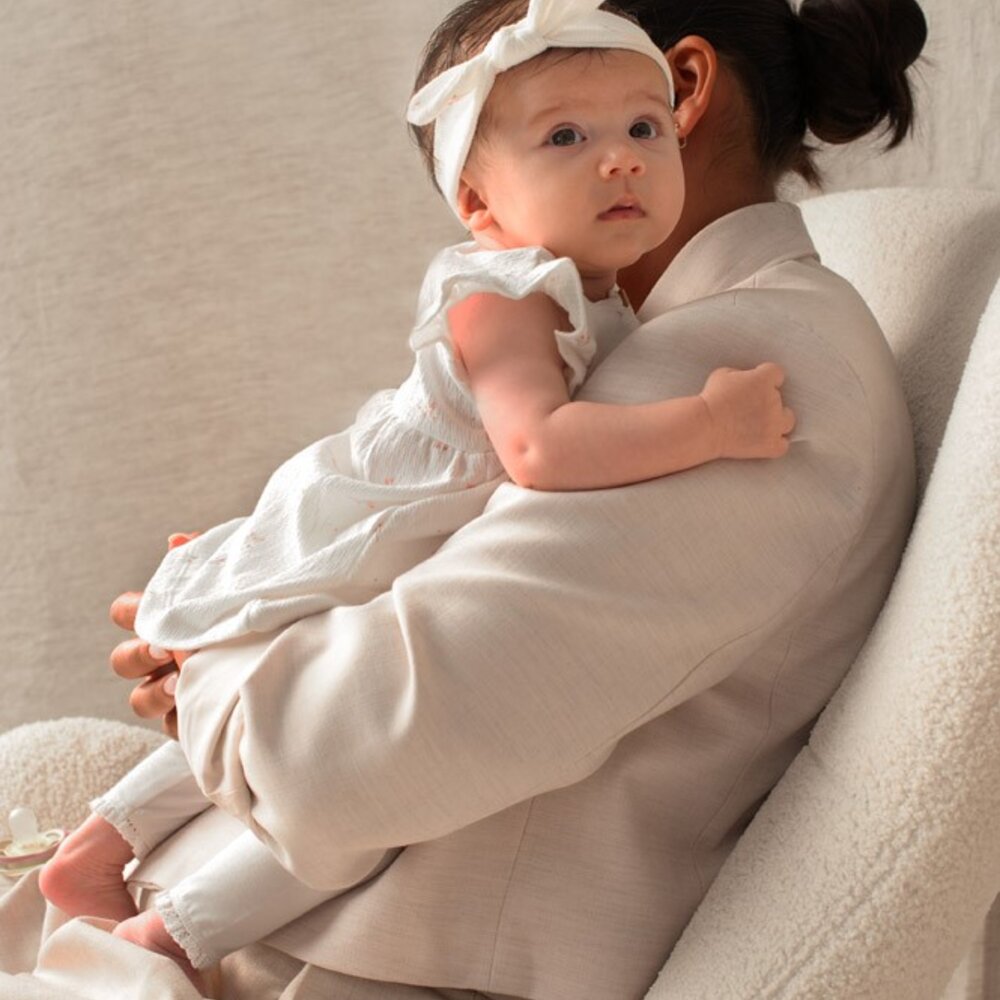 Haarband crinkle AOP - Delicate Flower Offwhite