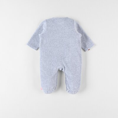 Pyjama in fluweel met beertje Grijs gemêleerd