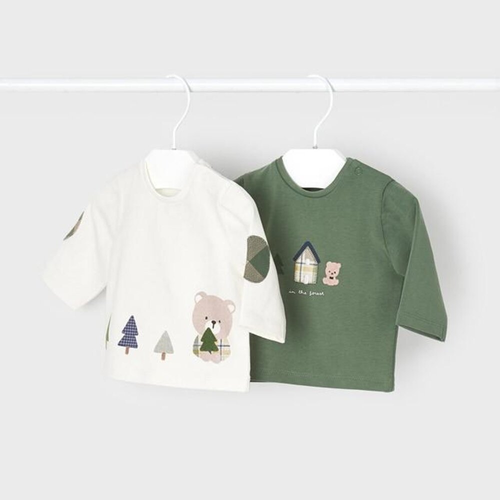 Set 2 geklede T-shirts lange mouwen Forest