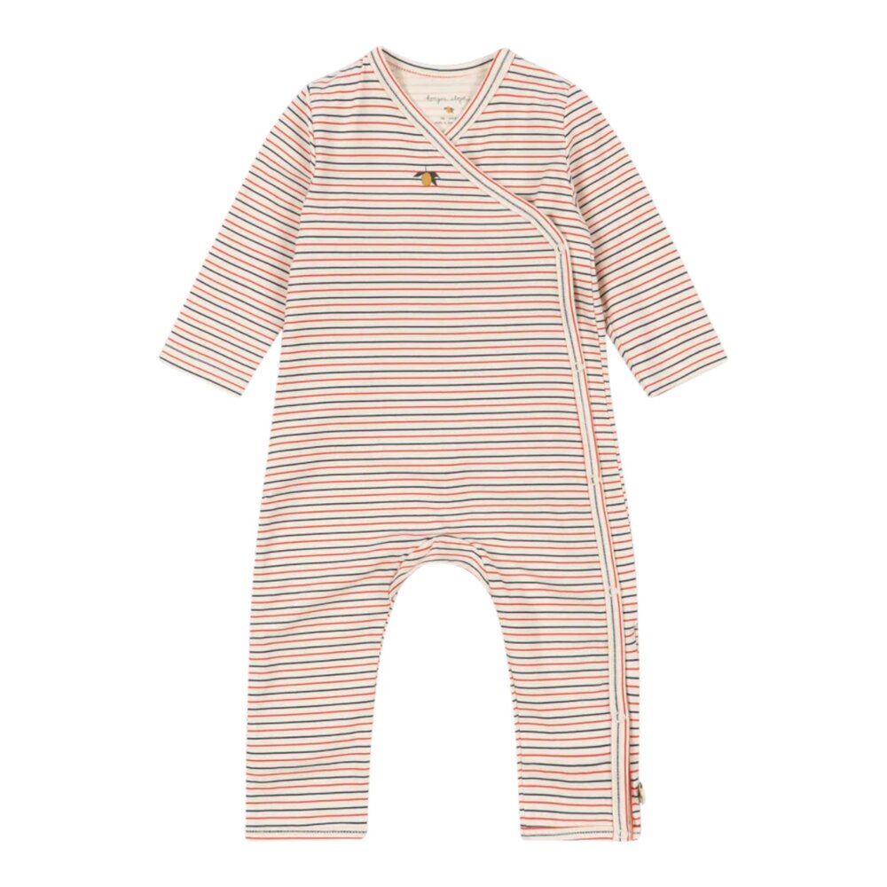 Basic newborn onesie Gots Stripe tricolore petit