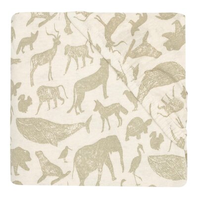Hoeslaken Jersey 60x120cm Animals Olive green Hoeslaken Jersey 60x120cm Animals Olive green