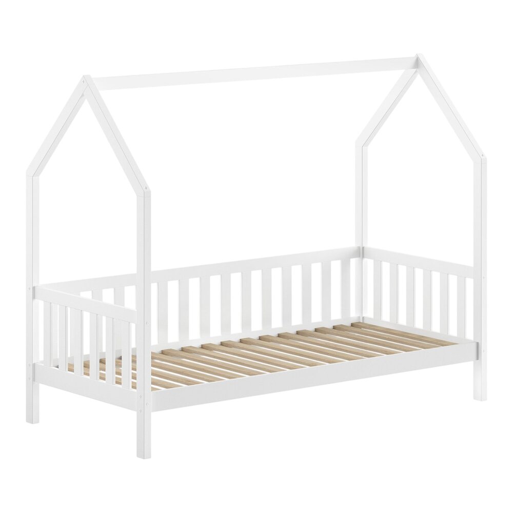 Cabane huisbed met hekje 90 X 200 CM Wit