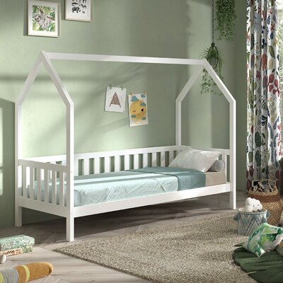 Cabane huisbed met hekje 90 X 200 CM Wit