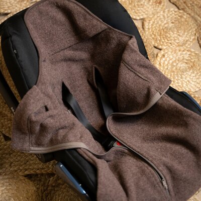 Voetenzak autostoel 0+ Merino Brushed Meadow Taupe