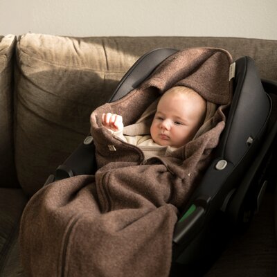 Voetenzak autostoel 0+ Merino Brushed Meadow Taupe
