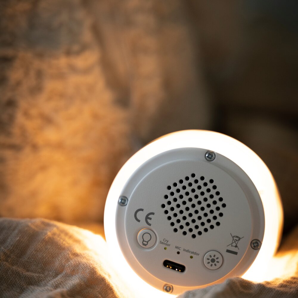 Bibi het knuffelkonijn met slaaptrainer Warm linen