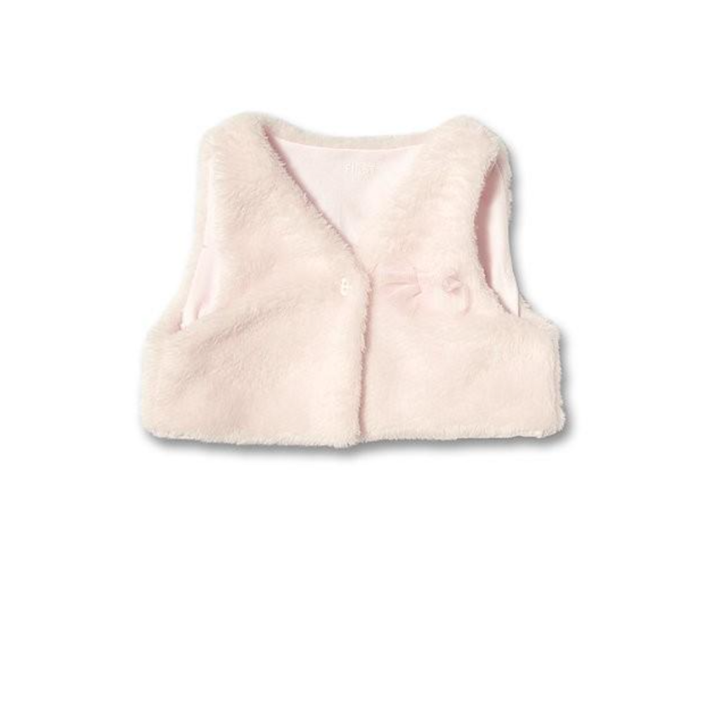 Vestje in bont Blush pink