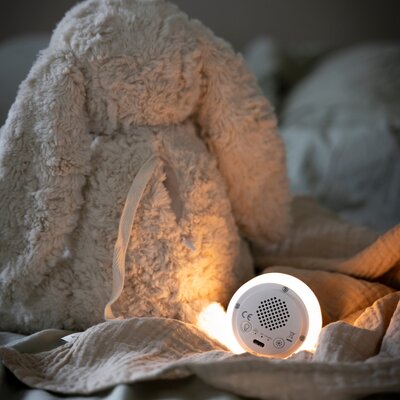 Bibi het knuffelkonijn met slaaptrainer Warm linen