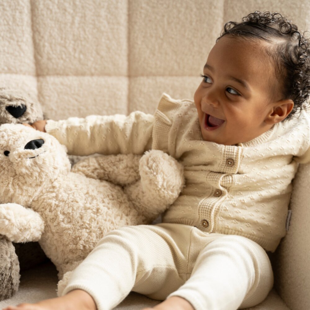 Bo de knuffelbeer met slaaptrainer Warm linen