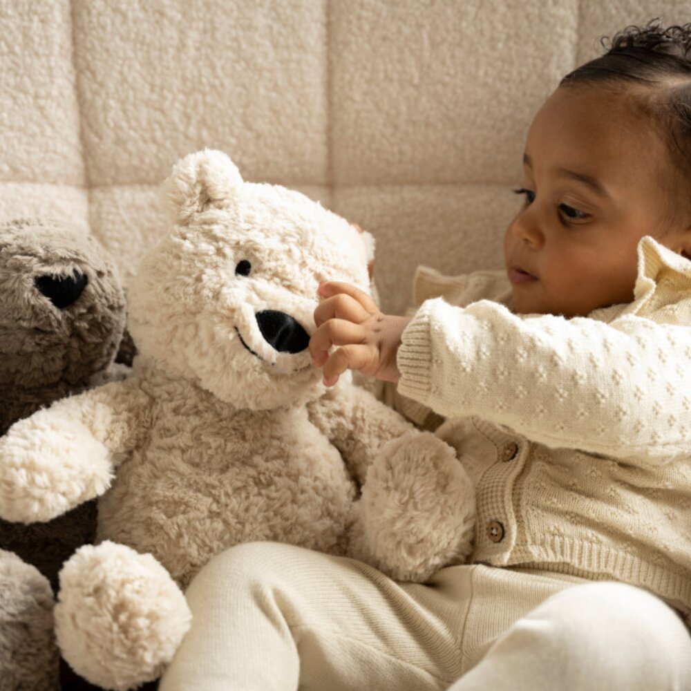 Bo de knuffelbeer met slaaptrainer Warm linen