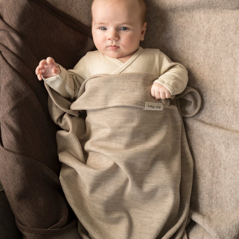 Ledikantdeken Merino Fine Meadow Sand