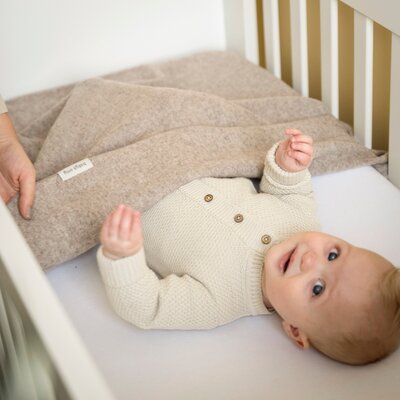 Ledikantdeken Merino Brushed Meadow Sand