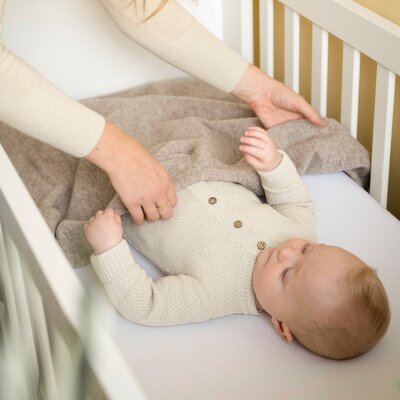 Ledikantdeken Merino Brushed Meadow Sand