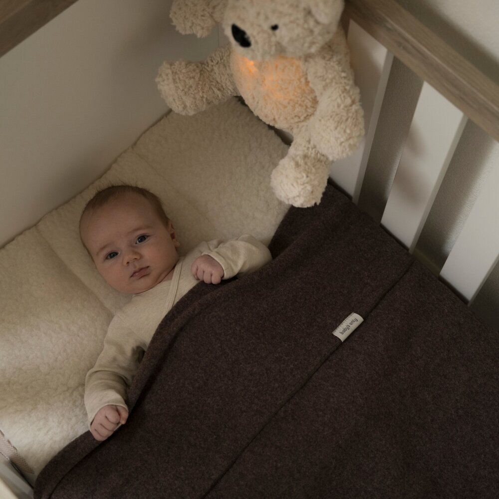 Ledikantdeken Merino Brushed Meadow Taupe