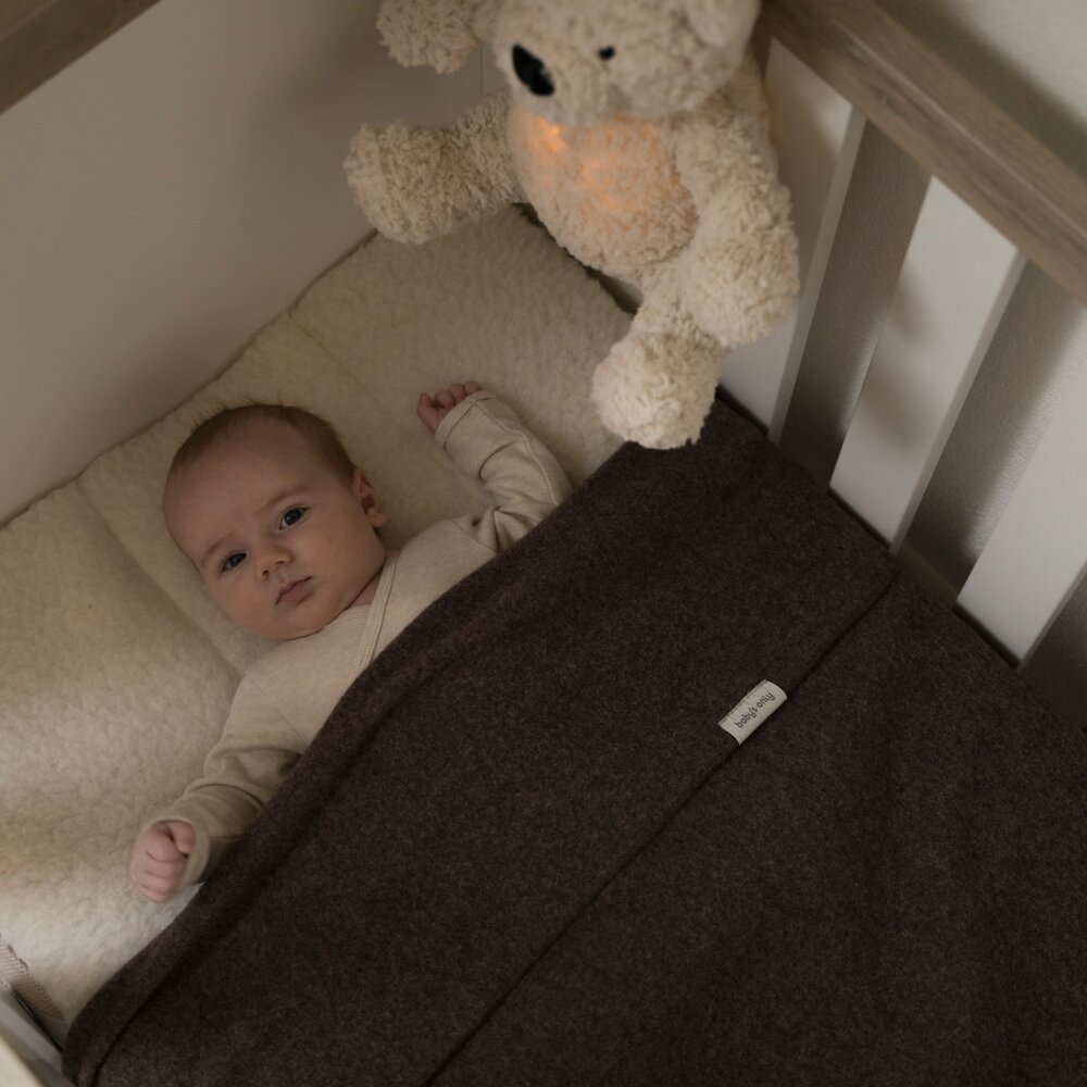 Ledikantdeken Merino Brushed Meadow Taupe