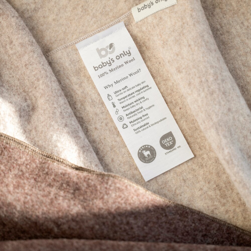Ledikantdeken Merino Brushed Meadow Ecru
