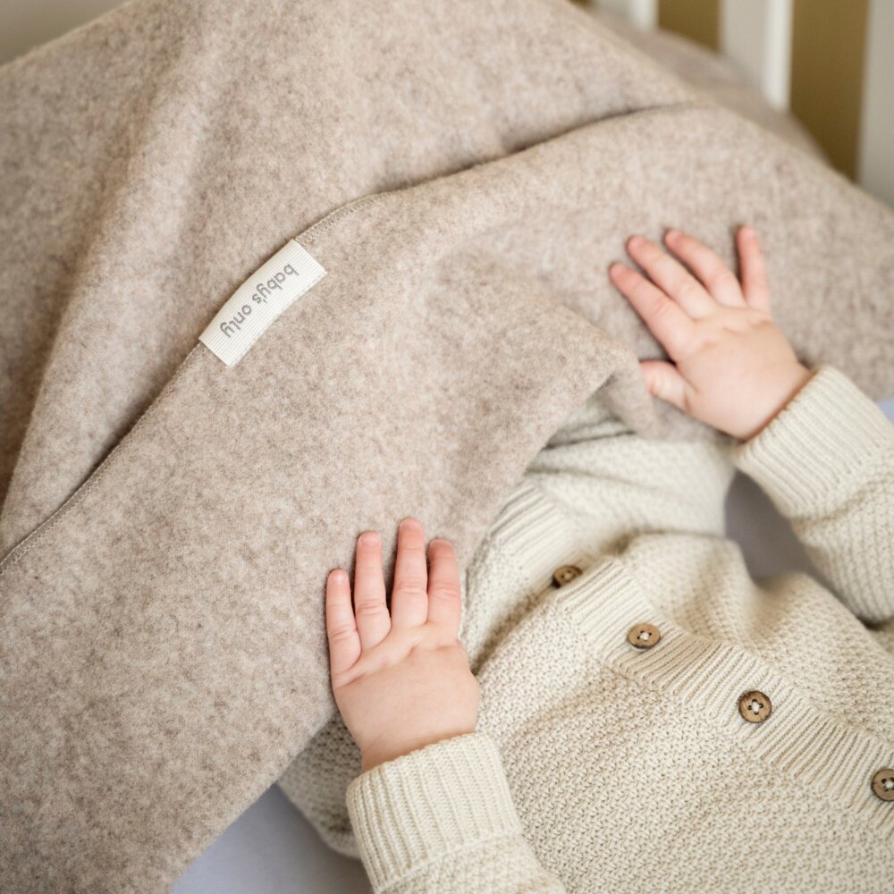 Ledikantdeken Merino Brushed Meadow Sand