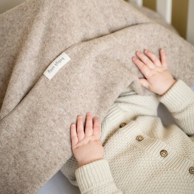 Ledikantdeken Merino Brushed Meadow Sand