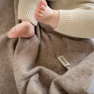 Ledikantdeken Merino Brushed Meadow Sand