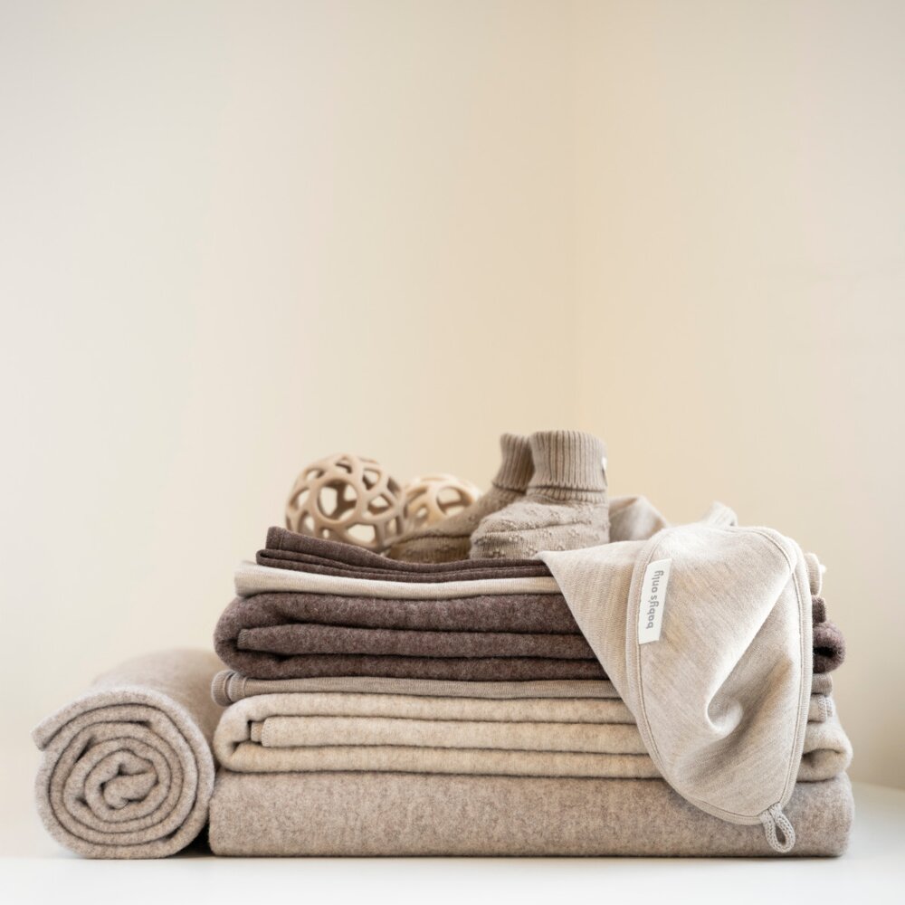 Ledikantdeken Merino Brushed Meadow Sand