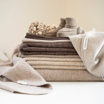 Ledikantdeken Merino Brushed Meadow Sand