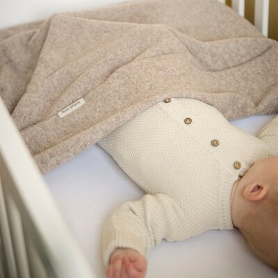 Ledikantdeken Merino Brushed Meadow Sand