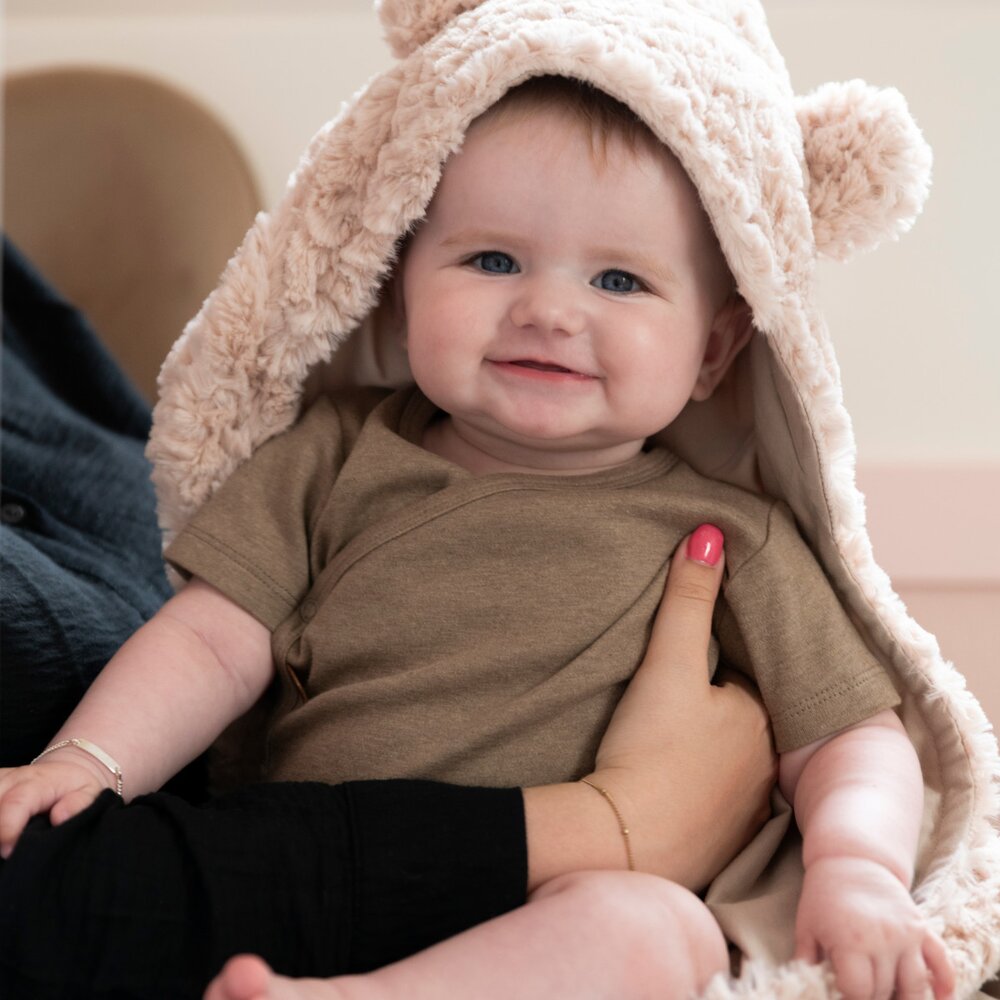 Wikkeldeken met oortjes Snow oud roze