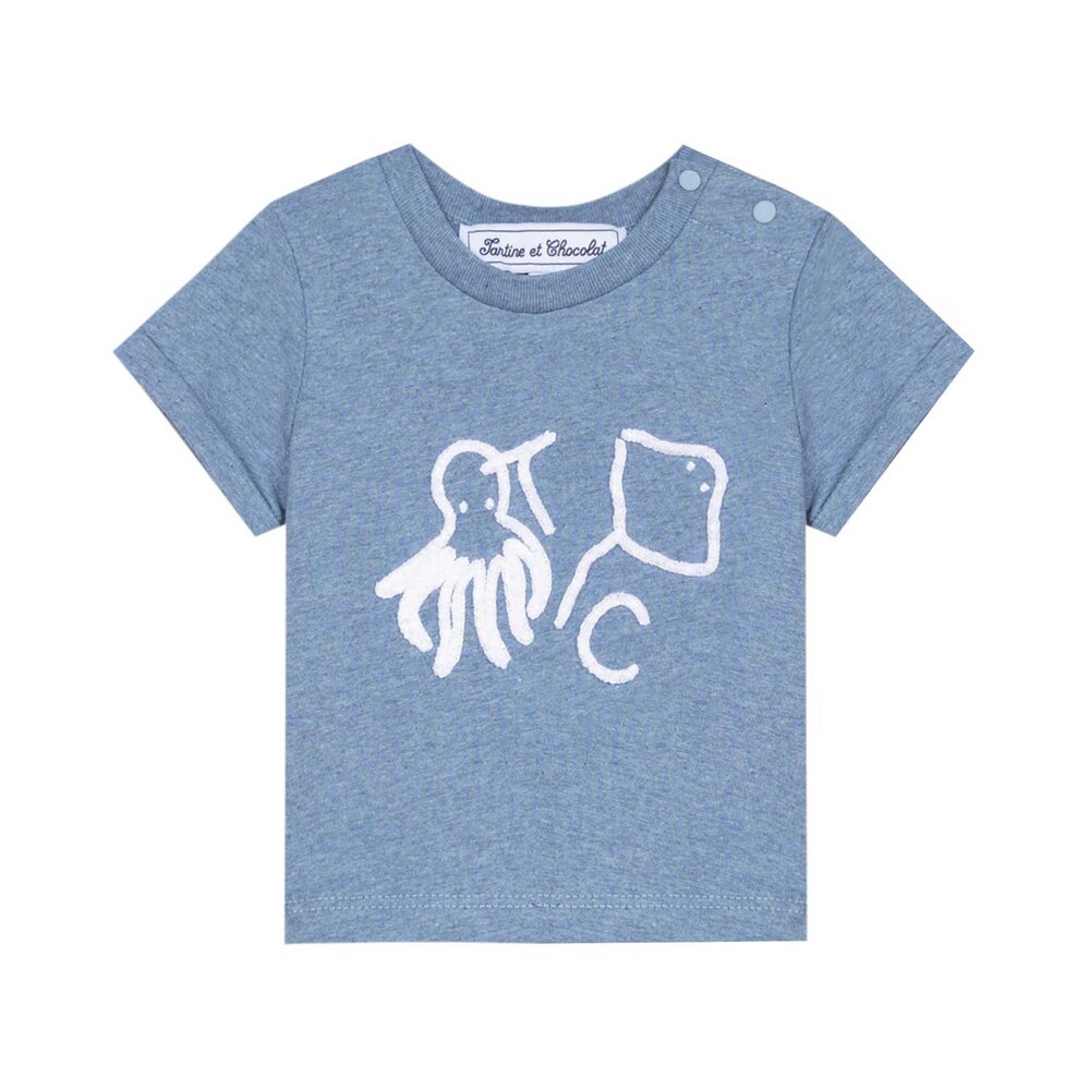 T-shirt Blauw Oceaan blauw
