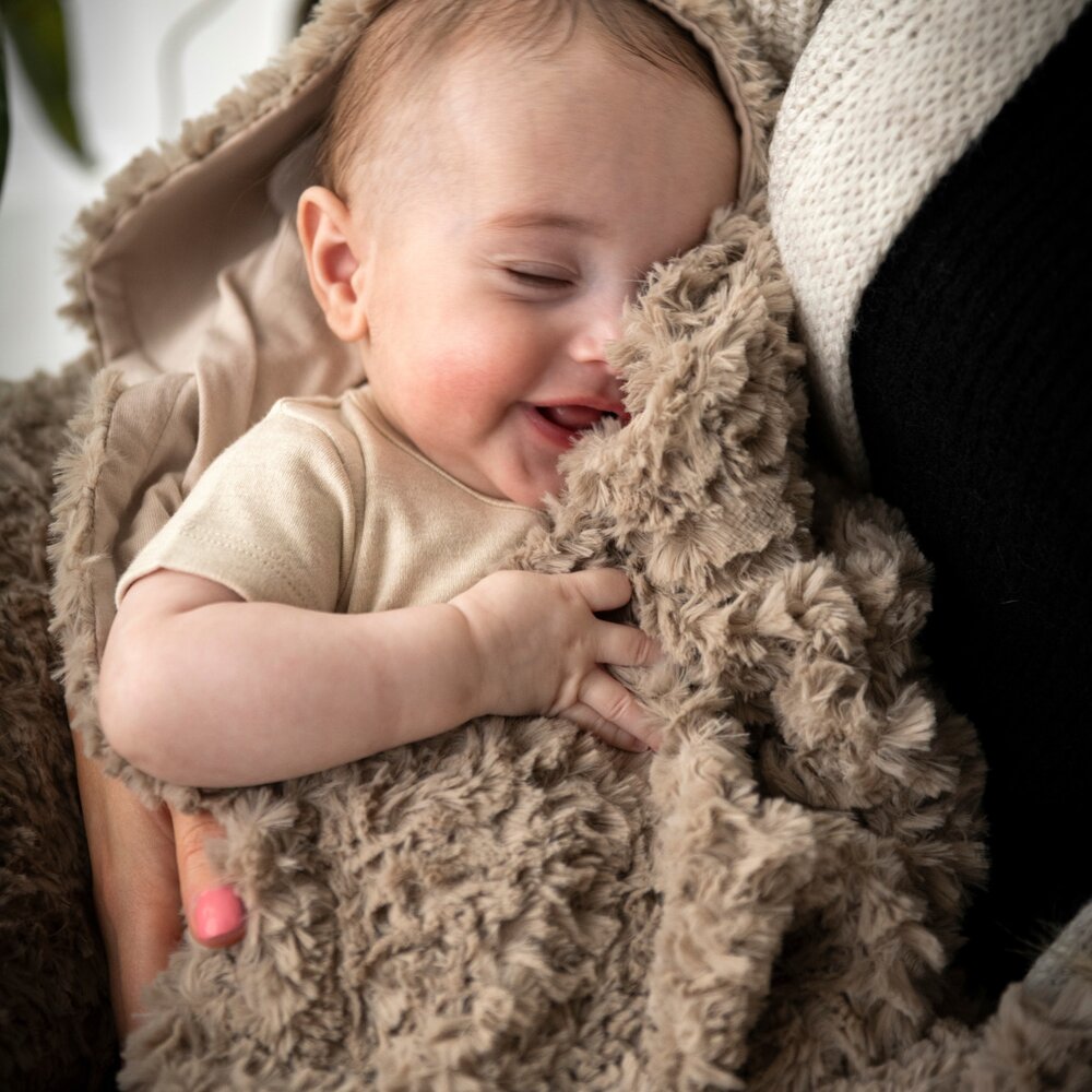Wikkeldeken met oortjes Snow taupe taupe