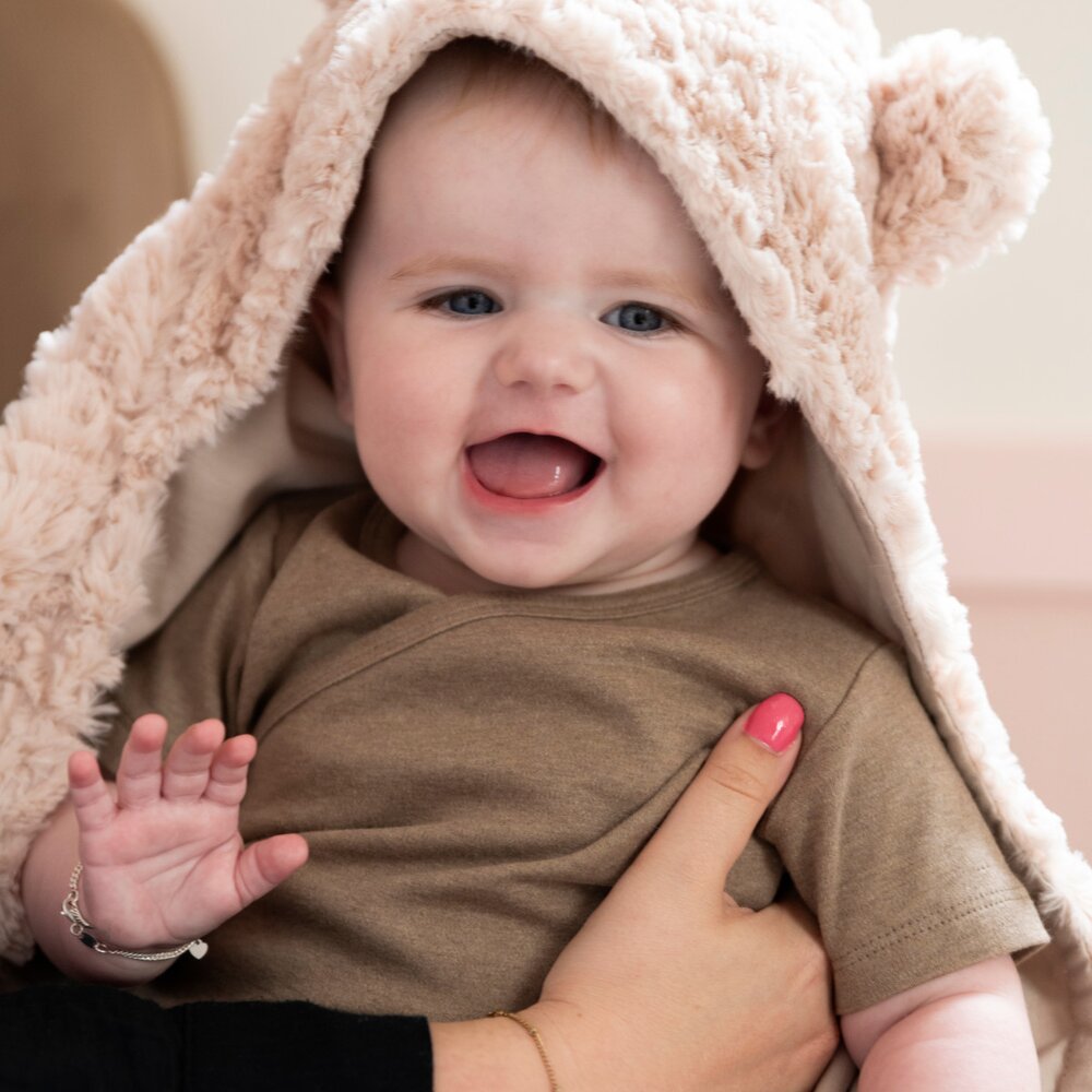 Wikkeldeken met oortjes Snow oud roze