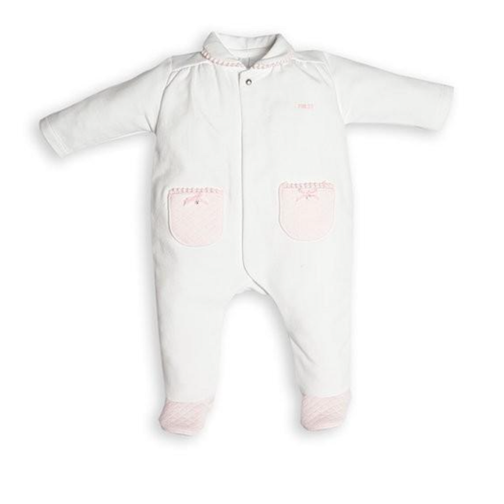 babypakje met teddy achteraan Wit/roze