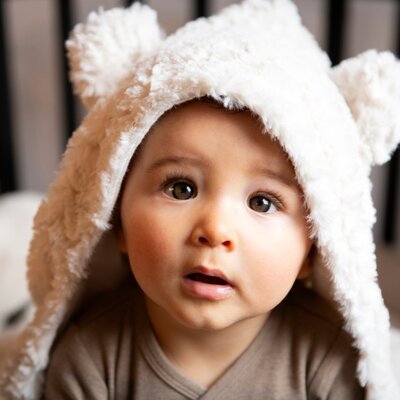 Wikkeldeken met oortjes Snow wolwit wolwit